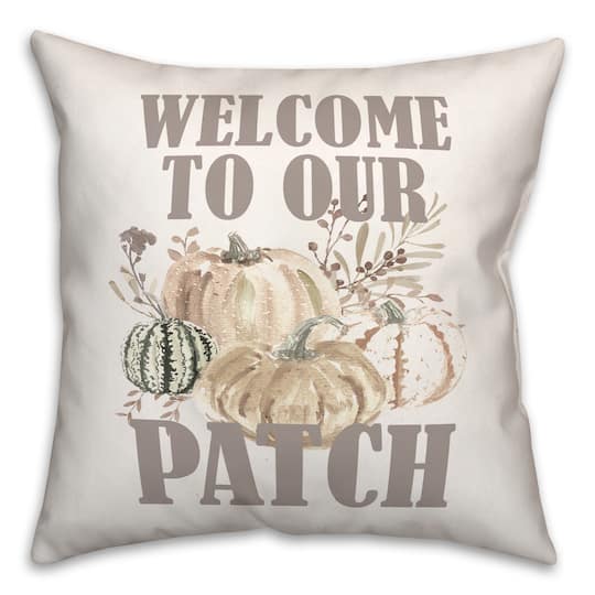 Multicolor Welcome To Our Patch Throw Pillow